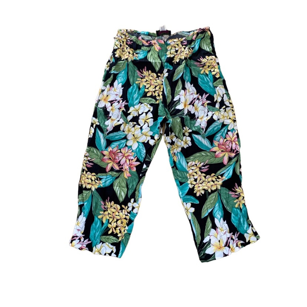 KAUA’IANA Tropical Print Hawaiian Cropped Pants Size L